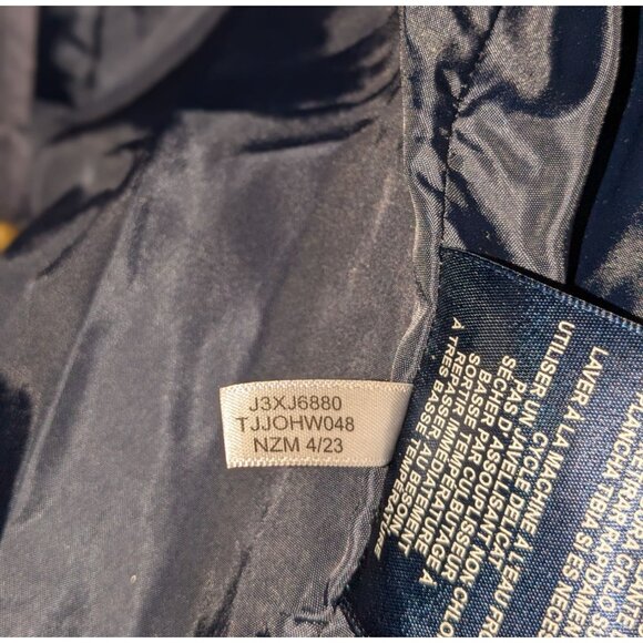 Tommy Hilfiger Womens Quilted Jacket Gold Snap Buttons Zipper Gray M - Picture 14 of 16